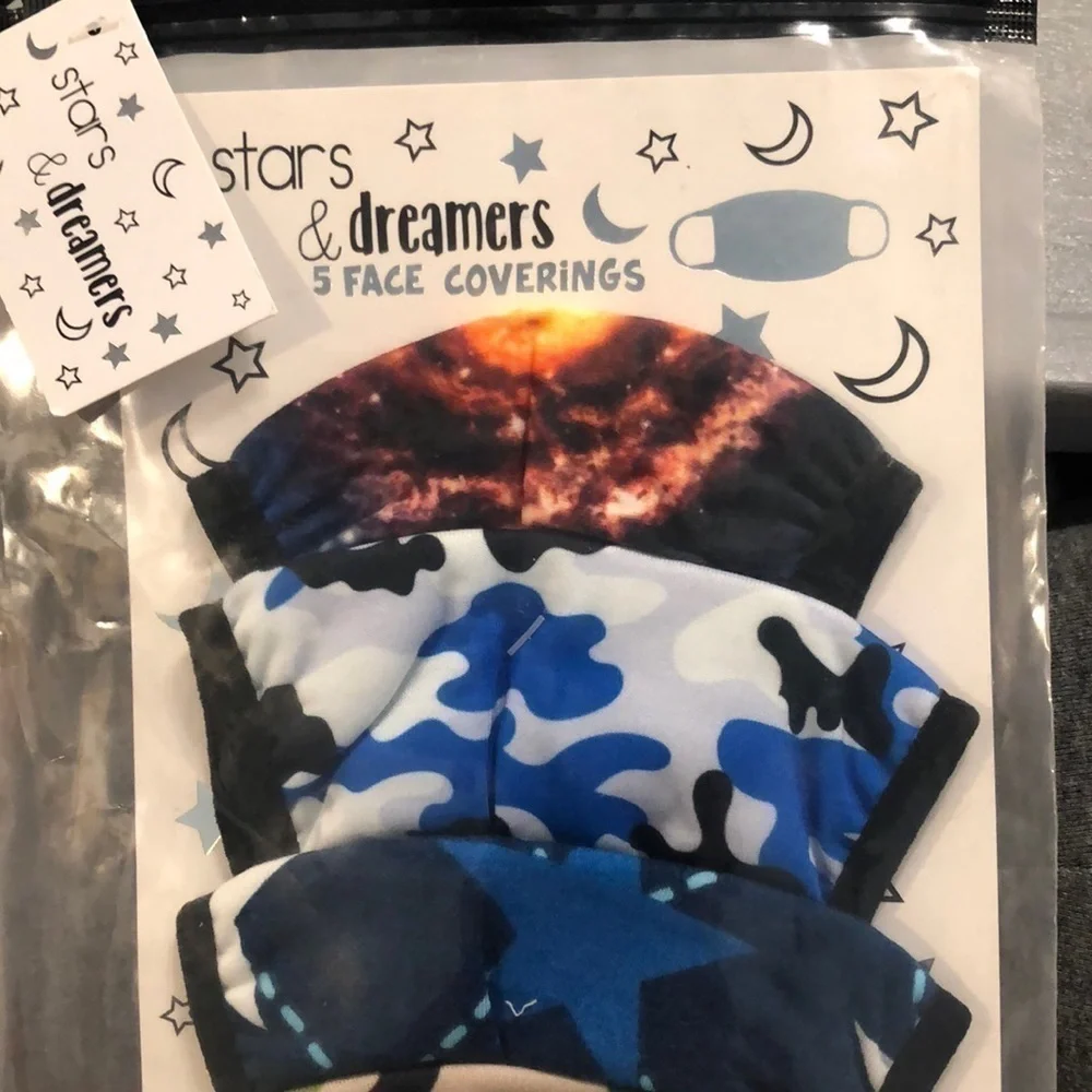 5/$25 Stars and dreamers New! 5 pack face masks